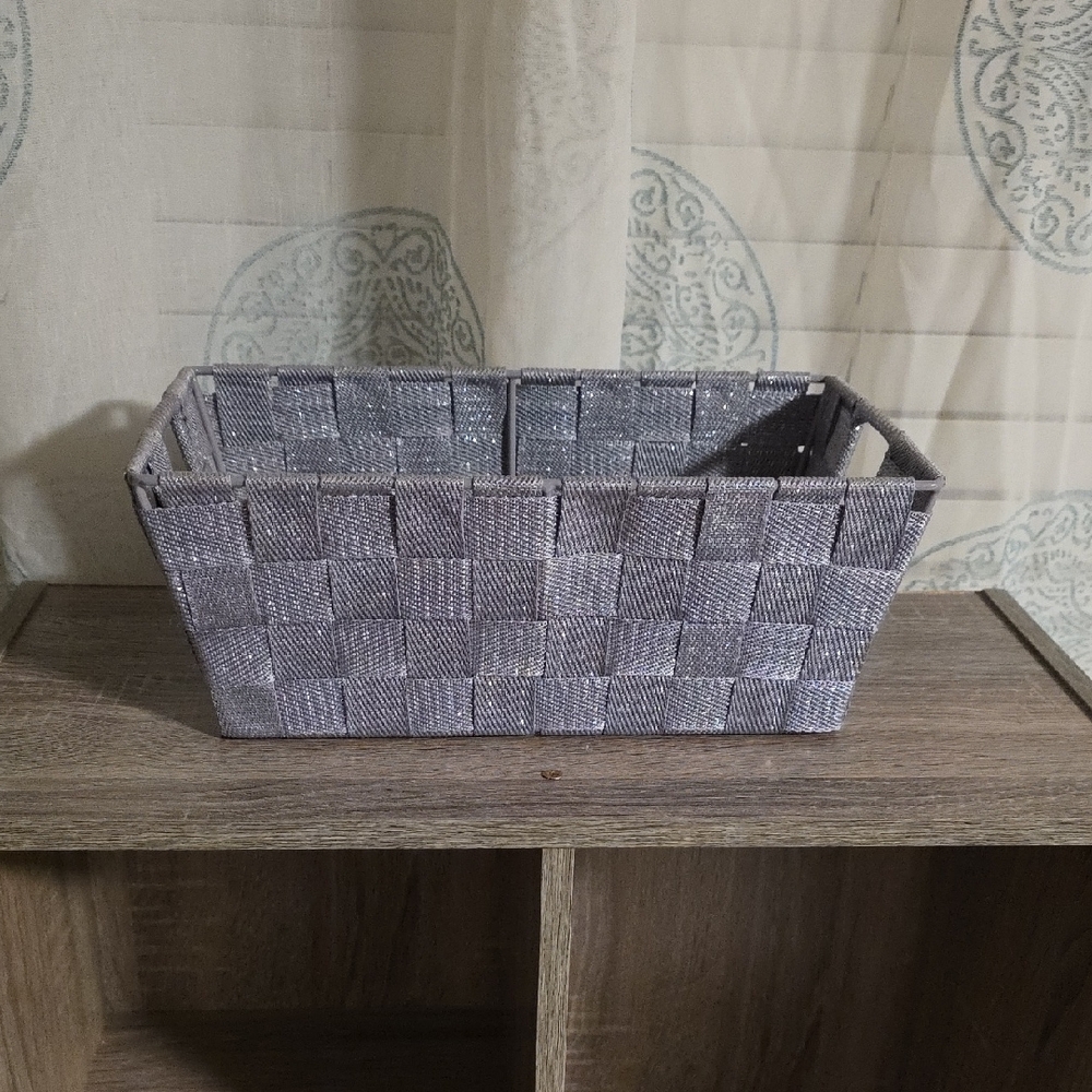 Gray Woven Storage Basket